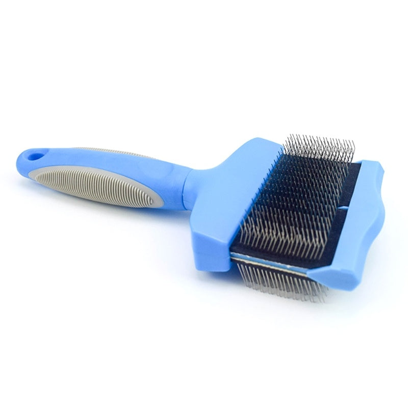JMT-721226 Double-Sided Pet Brush for Dogs and Cats – Stainless Steel Pin Grooming Tool for Shedding, Detangling, and Cleaning