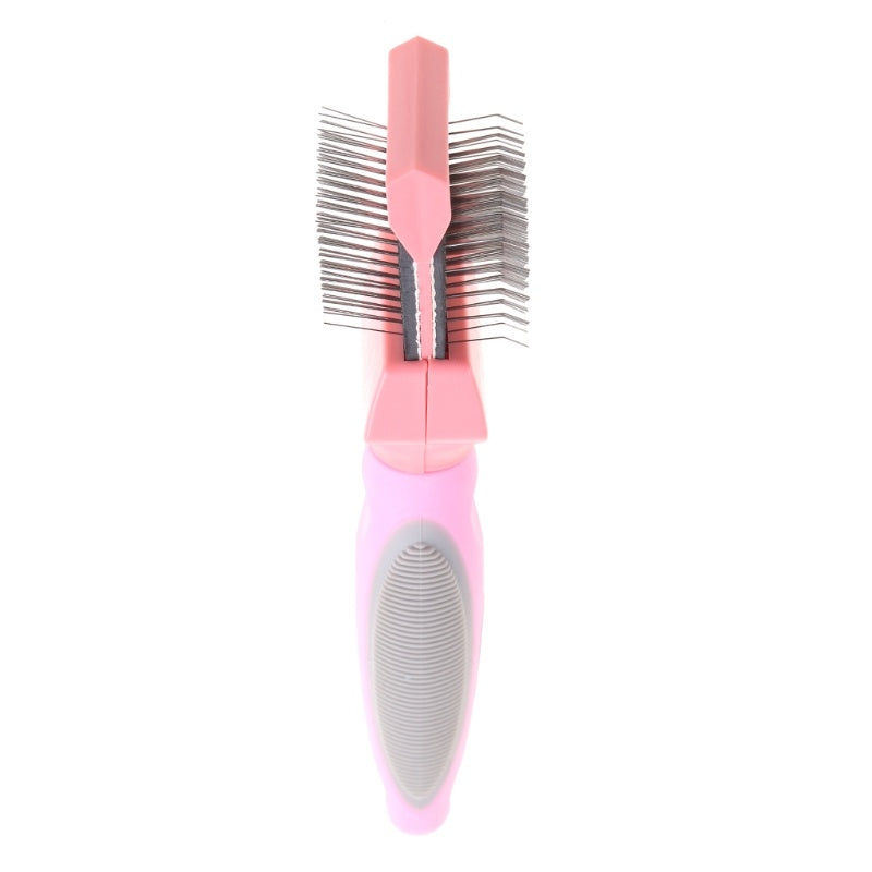 JMT-721226 Double-Sided Pet Brush for Dogs and Cats – Stainless Steel Pin Grooming Tool for Shedding, Detangling, and Cleaning