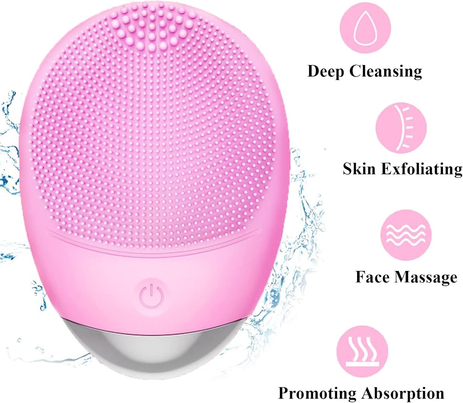 JMT-722122 High-Frequency Vibration Silicone Facial Cleansing Brush - USB Rechargeable, Waterproof, Unisex Skin Care Tool