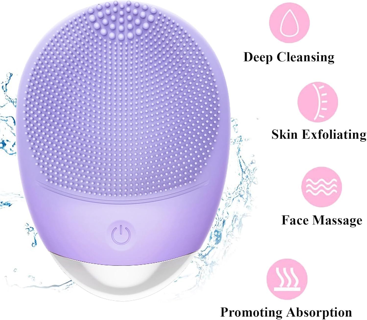 JMT-722122 High-Frequency Vibration Silicone Facial Cleansing Brush - USB Rechargeable, Waterproof, Unisex Skin Care Tool