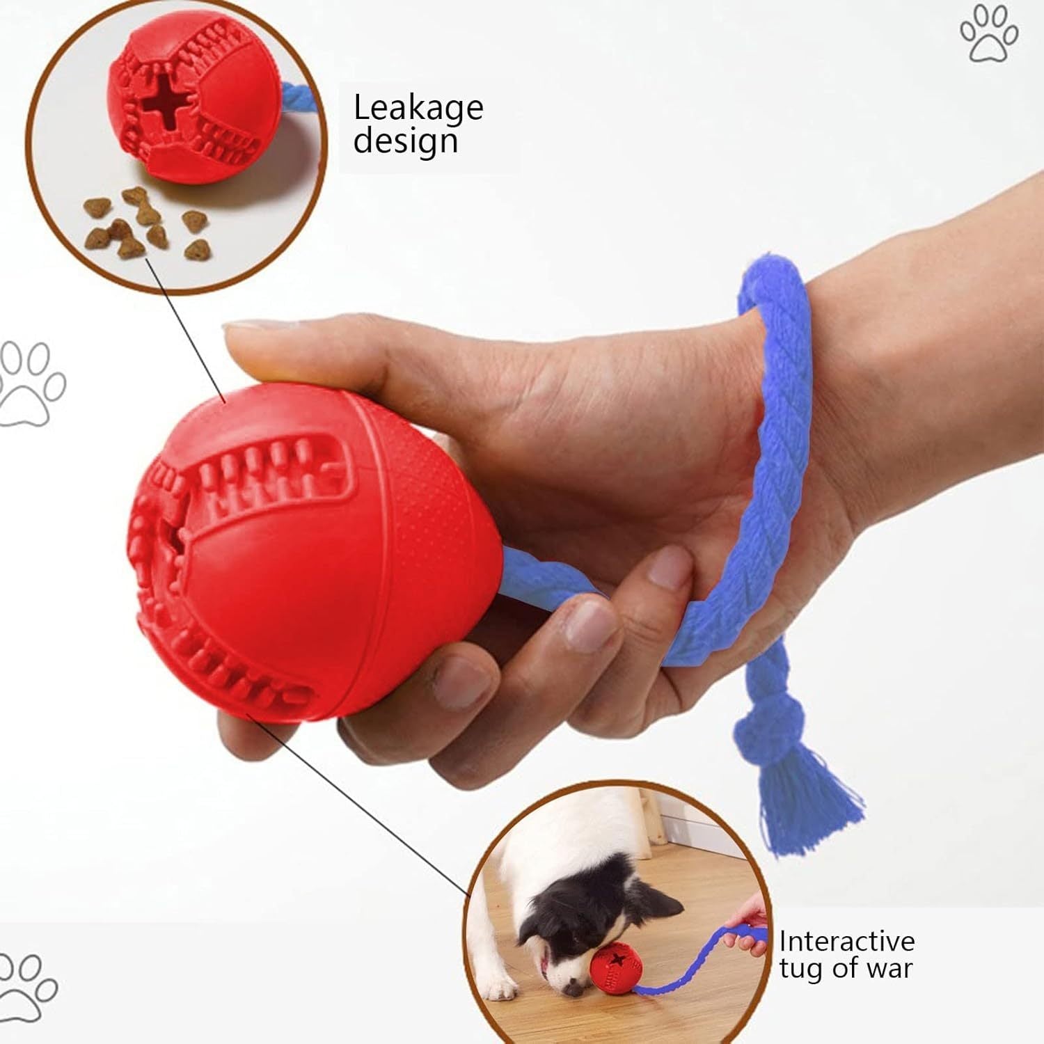 JMT-722122 Interactive Dog Puzzle Toy with Rope - Stress-Reducing Dispenser for Effective Crate Training