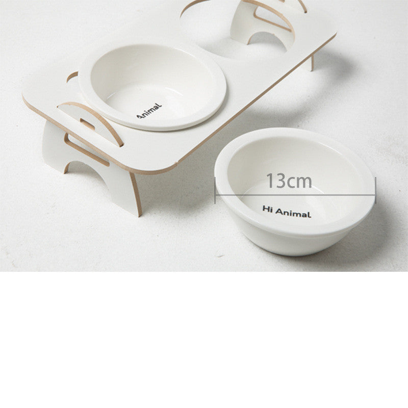 JMT-722314 Ceramic Cat Food and Water Bowl - Suitable for Elderly Cats, Not Microwave Safe