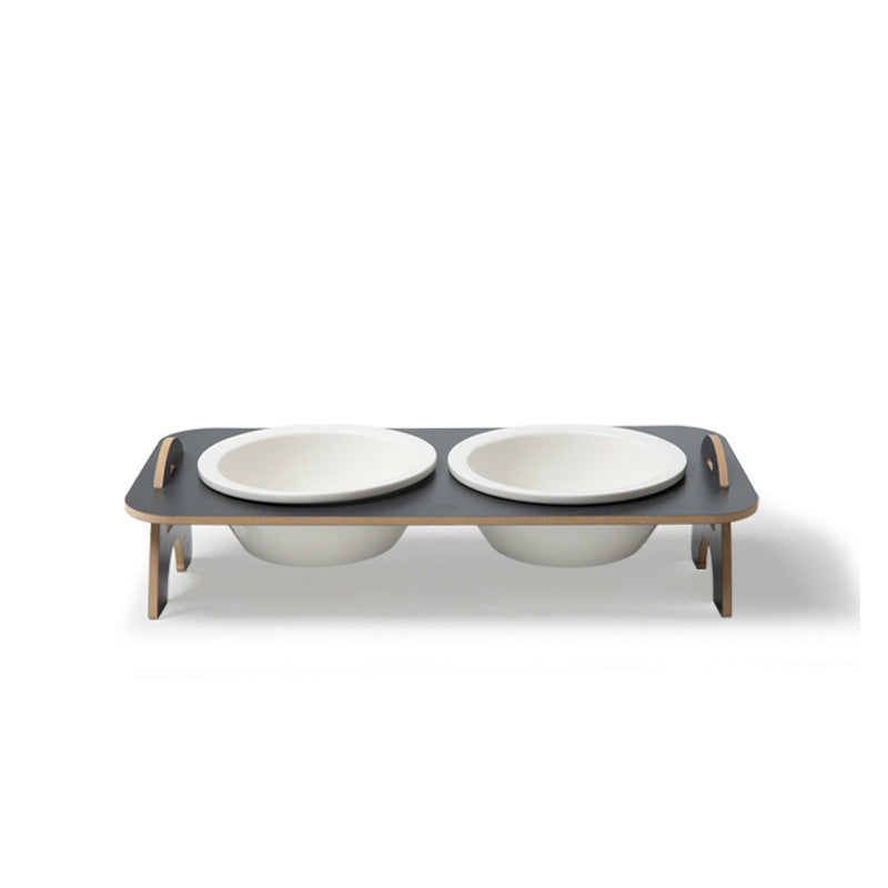 JMT-722314 Ceramic Cat Food and Water Bowl - Suitable for Elderly Cats, Not Microwave Safe