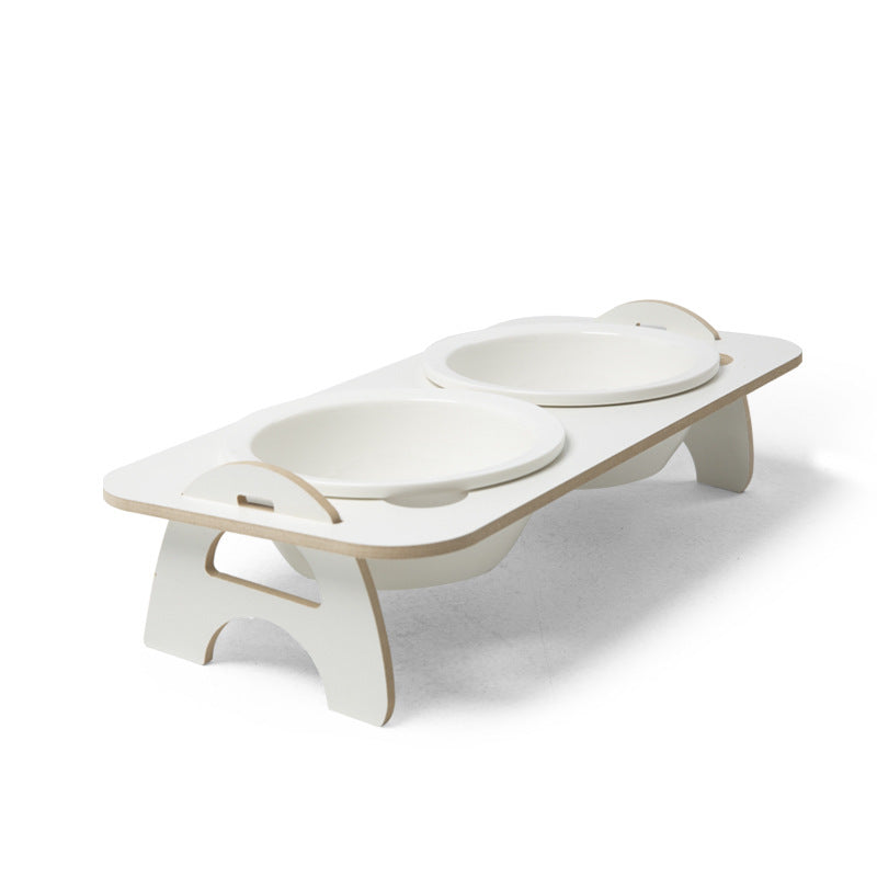 JMT-722314 Ceramic Cat Food and Water Bowl - Suitable for Elderly Cats, Not Microwave Safe