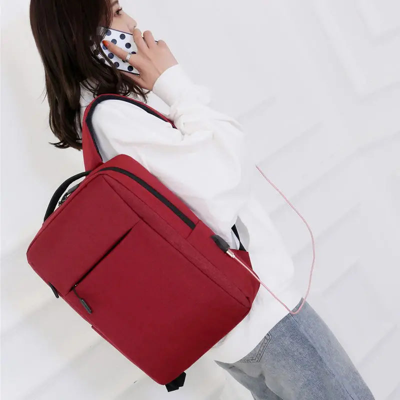 JMT-722314 Waterproof Oxford Polyester Travel Backpack with USB Port and Laptop Panelled Design