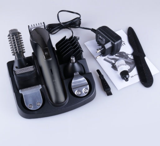 JMT-722378 6-in-1 Stainless Steel Multifunctional Hair Clipper with Quick-Change Blades and Long Battery Life