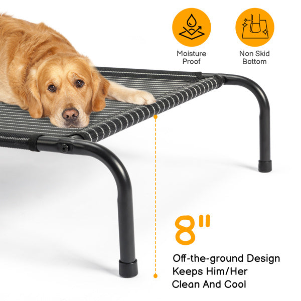 JMT-722442 Elevated Dog Bed with Breathable Textilene Mesh - Durable Steel Frame for Comfort and Support