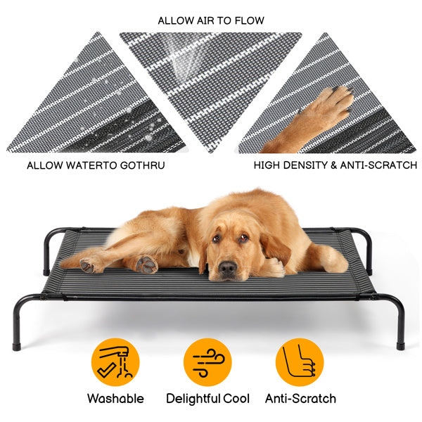 JMT-722442 Elevated Dog Bed with Breathable Textilene Mesh - Durable Steel Frame for Comfort and Support