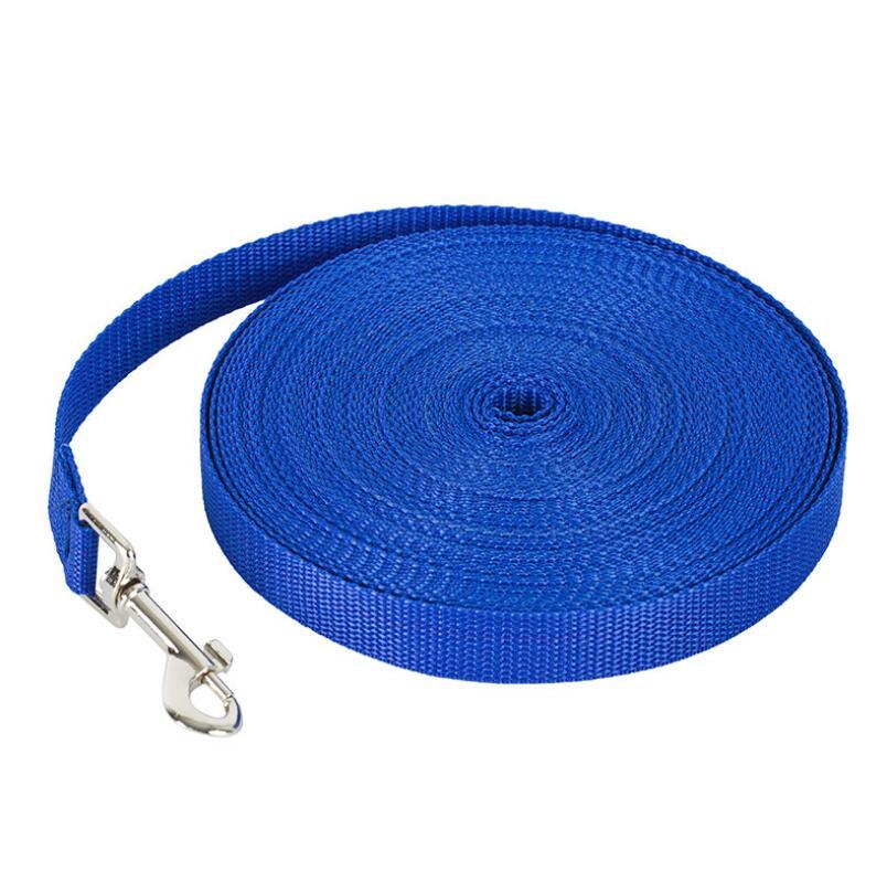 JMT-722634 15m Nylon Traction Rope for Dogs - Durable, Adjustable Leash with 2cm Width in Blue, Black, Red