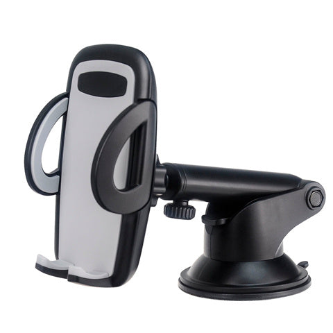 JMT-723146 Telescopic Mobile Phone Holder for Car with Fixed Base – Black and Gray
