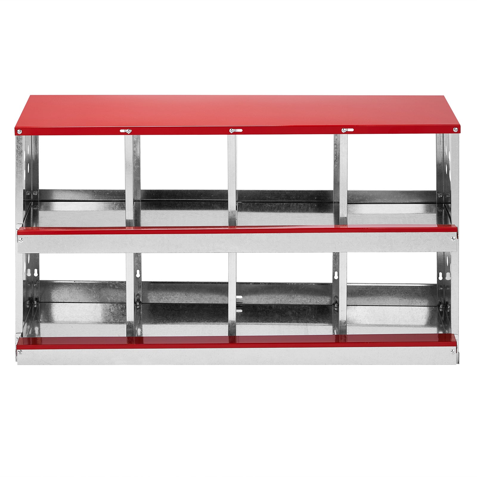 JMT-723466 8 Compartment Chicken Nesting Box for Poultry - Durable Iron and Plastic Construction, Hen-Friendly Design