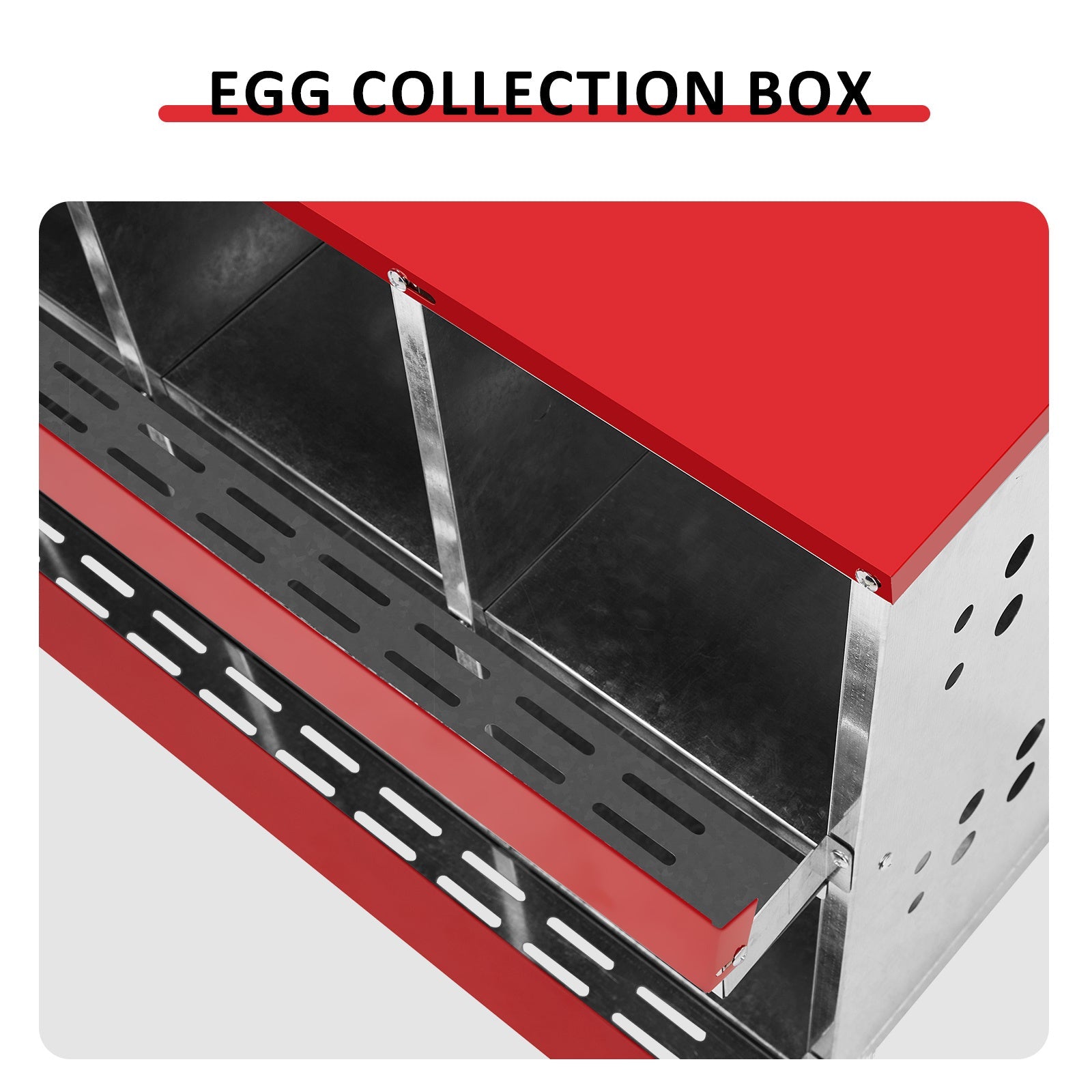 JMT-723466 8 Compartment Chicken Nesting Box for Poultry - Durable Iron and Plastic Construction, Hen-Friendly Design