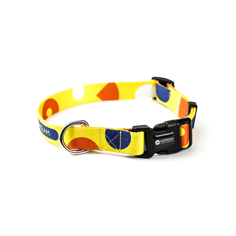 JMT-723786 Durable High-Density Polyester Dog Collar Leash with Metal Fittings and Wear-Resistant Buckle
