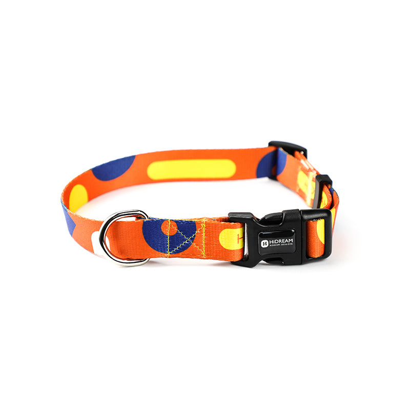 JMT-723786 Durable High-Density Polyester Dog Collar Leash with Metal Fittings and Wear-Resistant Buckle