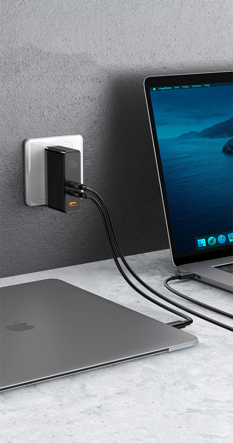 JMT-723978 GaN Mini Fast Charger with USB A Output and Dual Fast Charging Cables