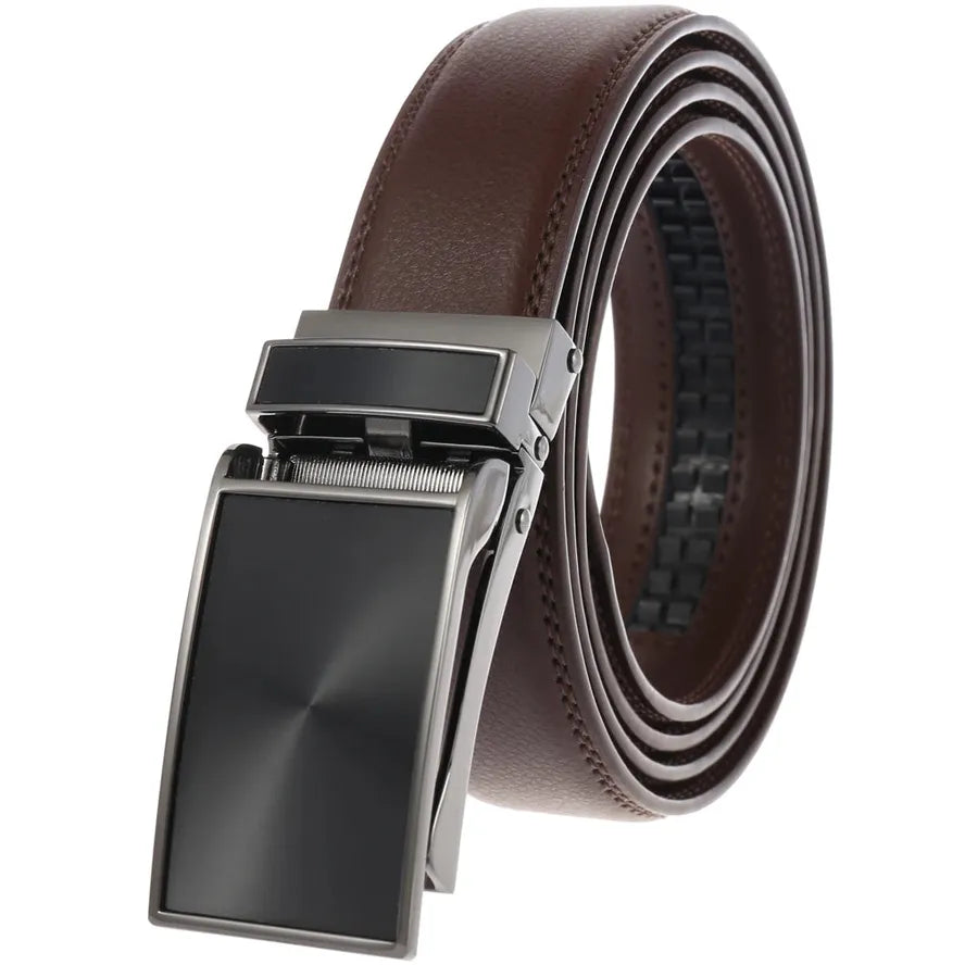 JMT-724042 Automatic Buckle Leather Belt 3.1CM with Versatile Style and Durable Design