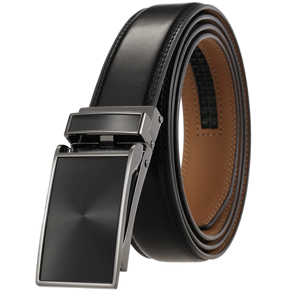 JMT-724042 Automatic Buckle Leather Belt 3.1CM with Versatile Style and Durable Design