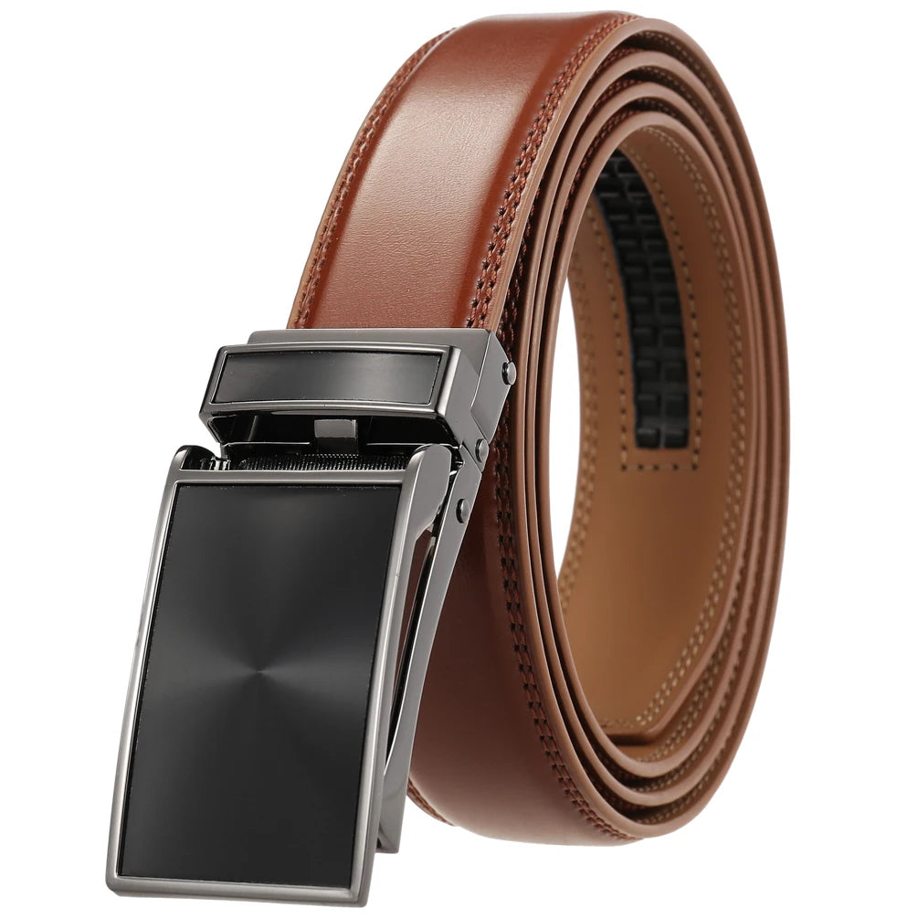 JMT-724042 Automatic Buckle Leather Belt 3.1CM with Versatile Style and Durable Design