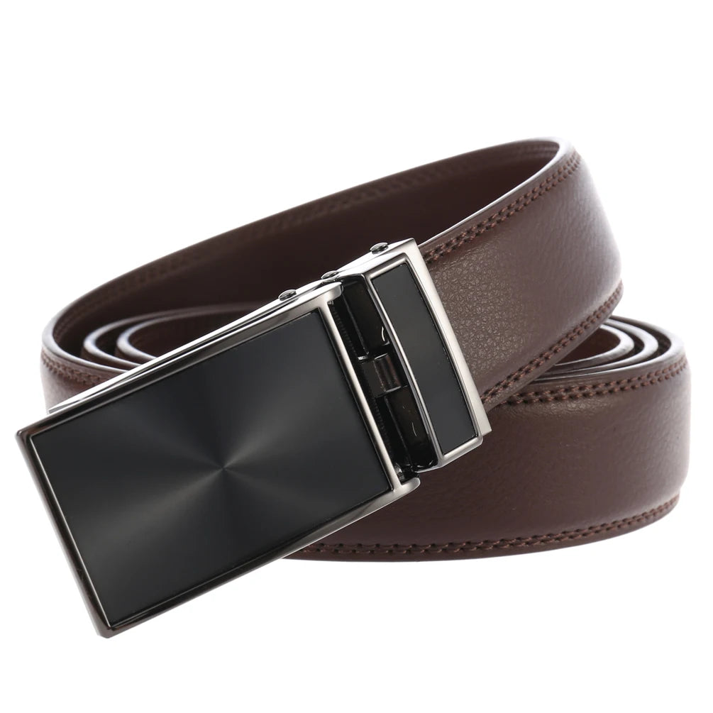 JMT-724042 Automatic Buckle Leather Belt 3.1CM with Versatile Style and Durable Design