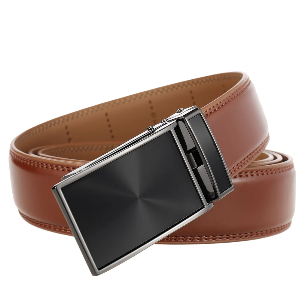 JMT-724042 Automatic Buckle Leather Belt 3.1CM with Versatile Style and Durable Design