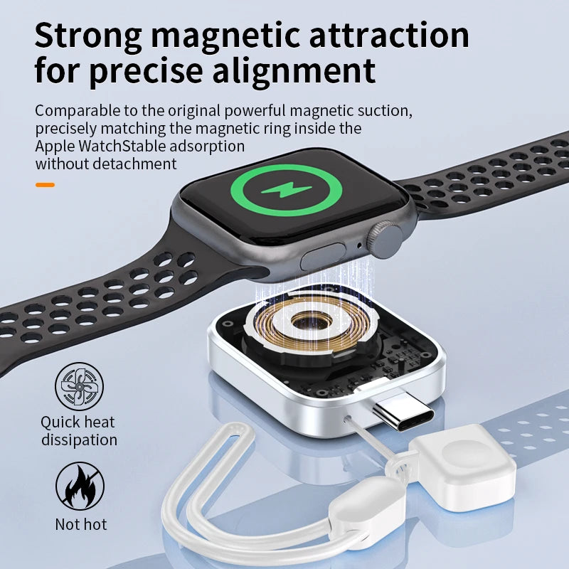 JMT-724106 Magnetic Wireless Charger for Compatible Apple Watch Models - 5W Fast Charging