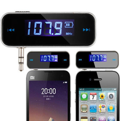 JMT-724106 Universal FM Transmitter for Android and iOS Devices with 3.5mm AUX Input and Hands-Free Calling Function