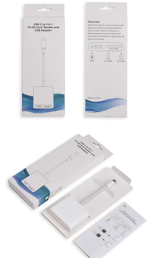 JMT-724618 3-in-1 Type-C to USB 3.0 Hub with OTG Card Reader for Huawei, Xiaomi, Apple
