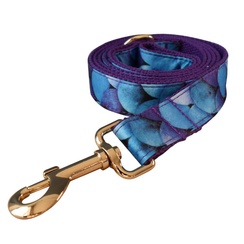 JMT-724618 Purple Cotton Bowknot Dog Collar with Metal Buckle - Adjustable Size S to XL