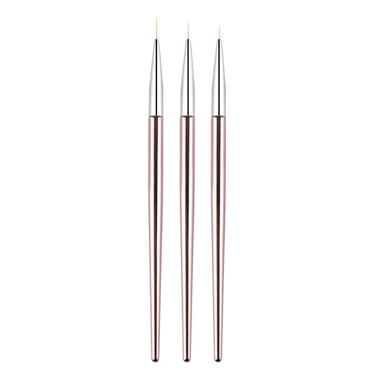 JMT-724746 Rose Gold Nail Art Drawing Pens - 3-Piece Set