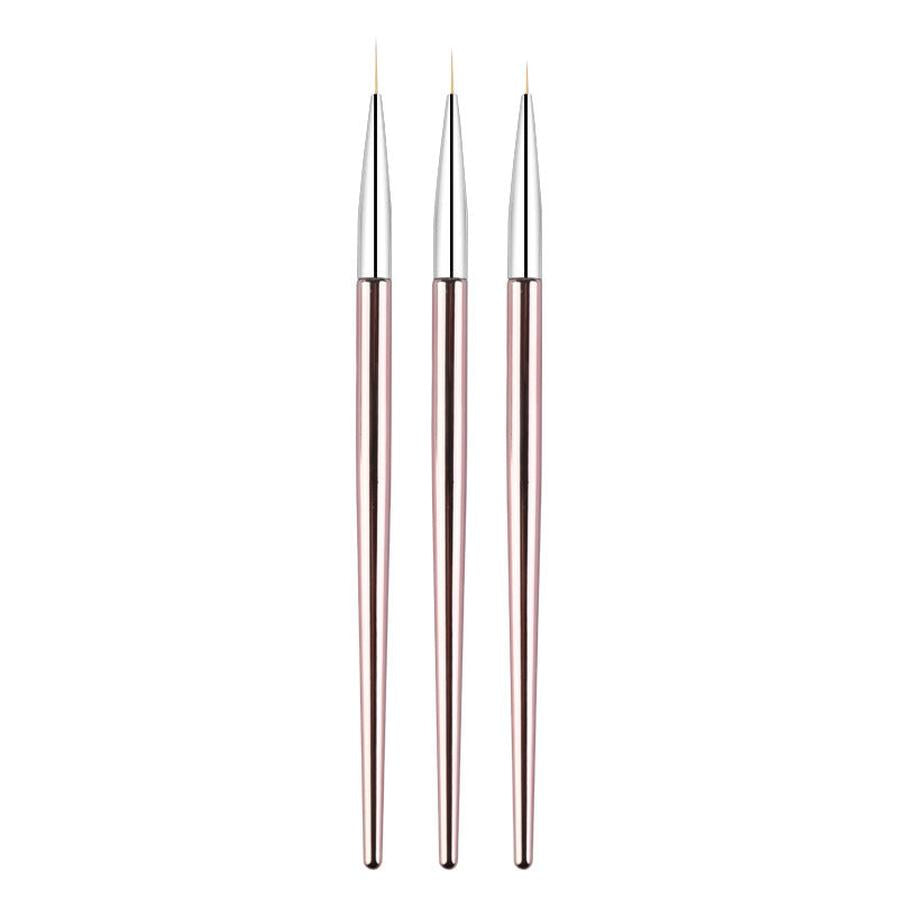 JMT-724746 Rose Gold Nail Art Drawing Pens - 3-Piece Set