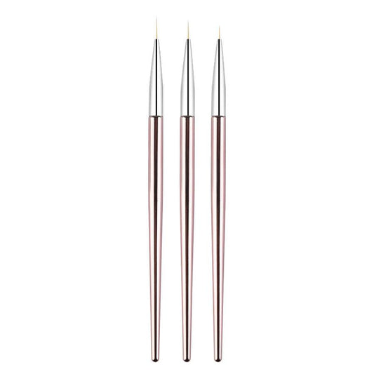 JMT-724746 Rose Gold Nail Art Drawing Pens - 3-Piece Set