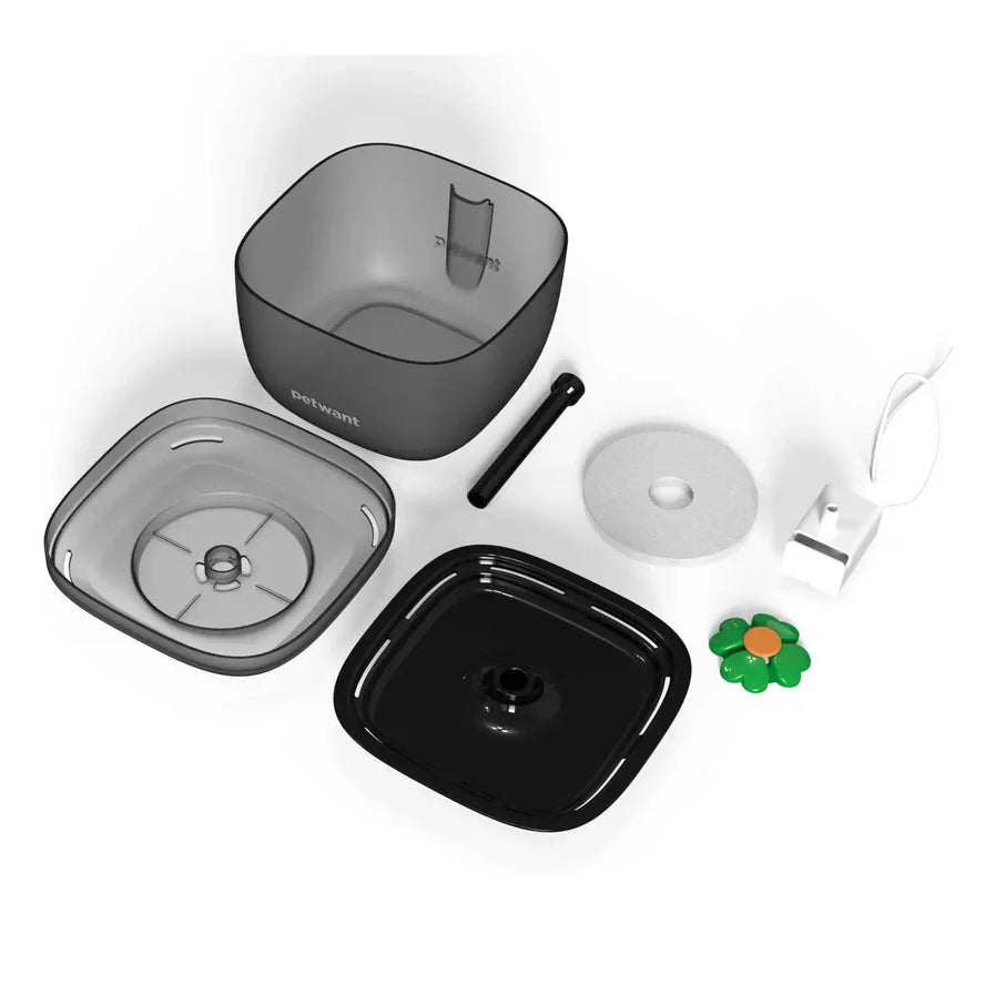 JMT-724810 Pet Water Fountain with 2L BPA-Free Capacity and 360° Water Outlet, Automated Filter System and Ultra-Quiet Pump