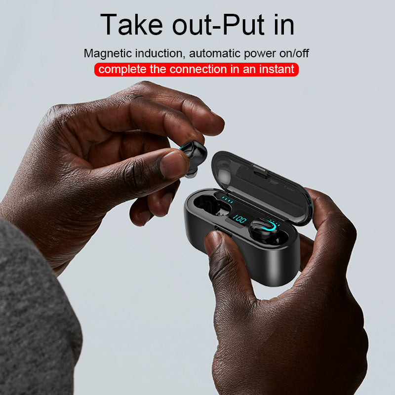 JMT-724938 Q32-1 Bluetooth 5.0 Stereo Headset with Battery Display and Voice Control