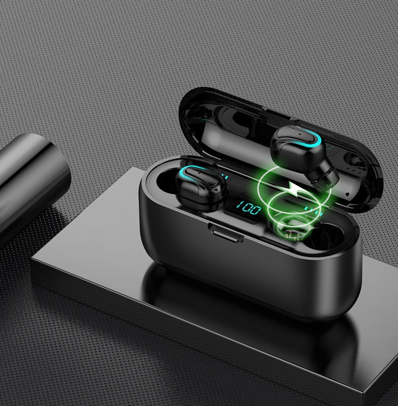 JMT-724938 Q32-1 Bluetooth 5.0 Stereo Headset with Battery Display and Voice Control