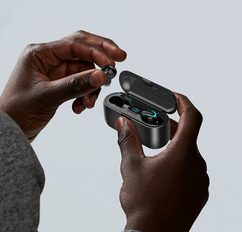 JMT-724938 Q32-1 Bluetooth 5.0 Stereo Headset with Battery Display and Voice Control