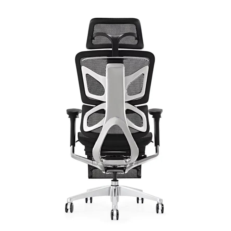JMT-725194 Contemporary Adjustable Office Chair with Headrest in Genuine Leather, Suitable for Executive Workspaces