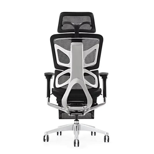 JMT-725194 Contemporary Adjustable Office Chair with Headrest in Genuine Leather, Suitable for Executive Workspaces