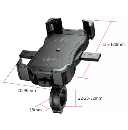 JMT-725450 Wireless USB Charging Mobile Phone Holder with Adjustable Clamp and Fast Charge Support