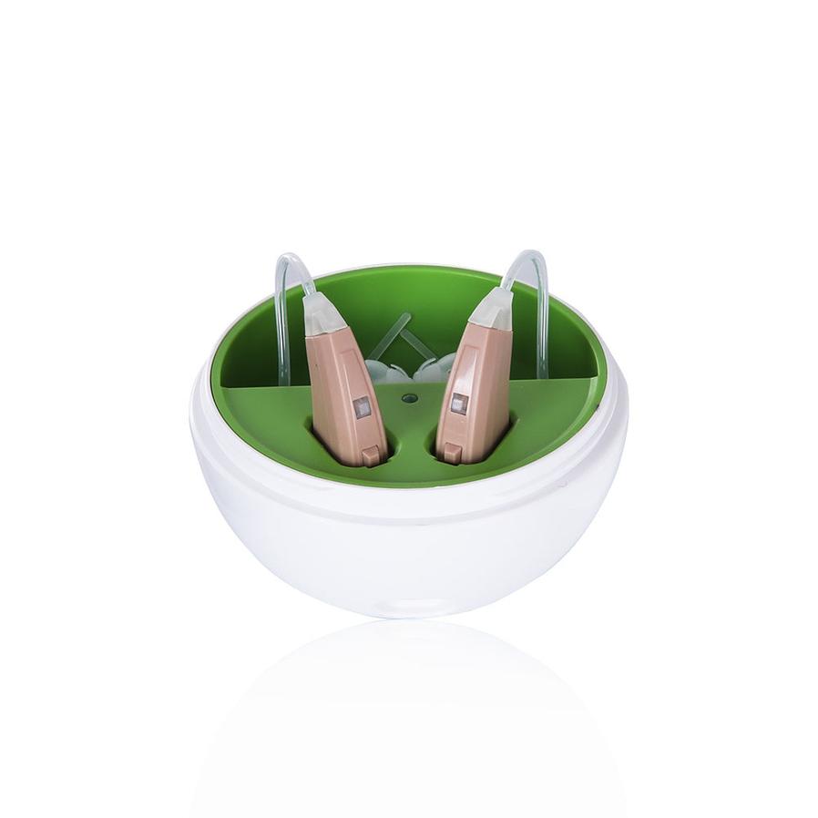 JMT-725578 Rechargeable Hearing Amplifier with Portable Charging Case, 8 Channels, 12 Bands, and Intelligent Noise Cancellation