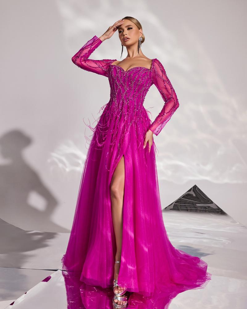 JMT-725834 Rose Pink Evening Dress for Women, Model SH0058