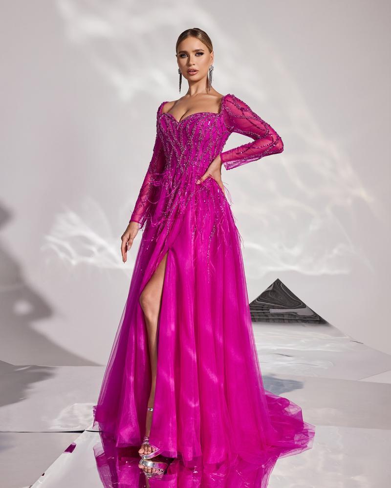 JMT-725834 Rose Pink Evening Dress for Women, Model SH0058
