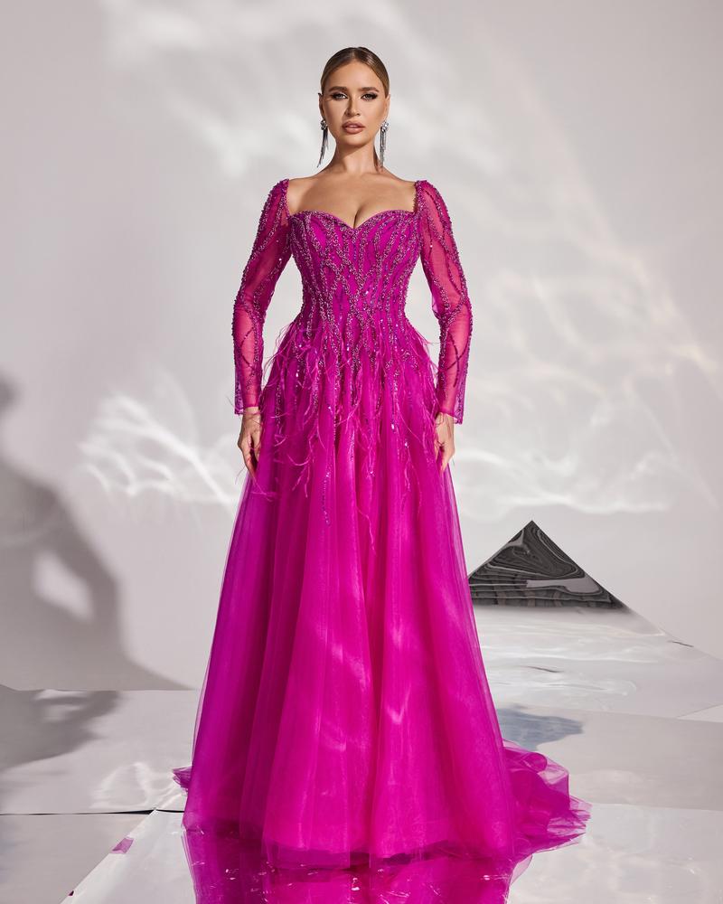 JMT-725834 Rose Pink Evening Dress for Women, Model SH0058