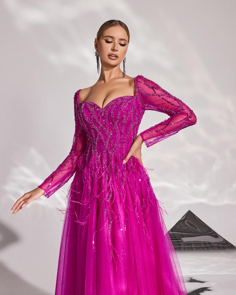 JMT-725834 Rose Pink Evening Dress for Women, Model SH0058