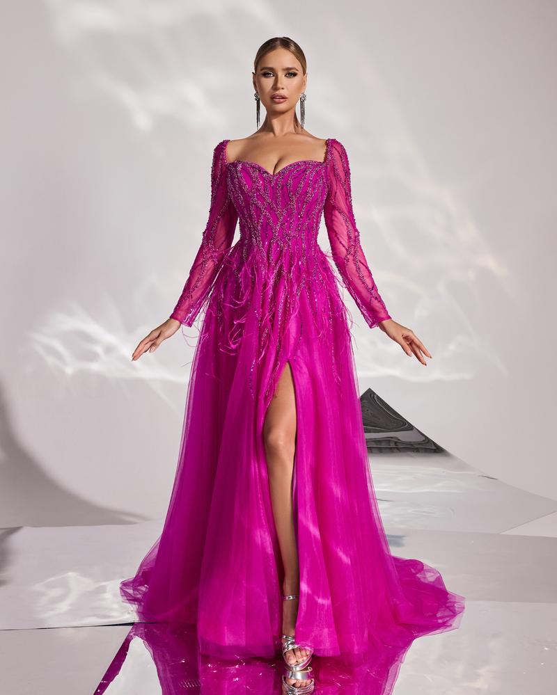 JMT-725834 Rose Pink Evening Dress for Women, Model SH0058