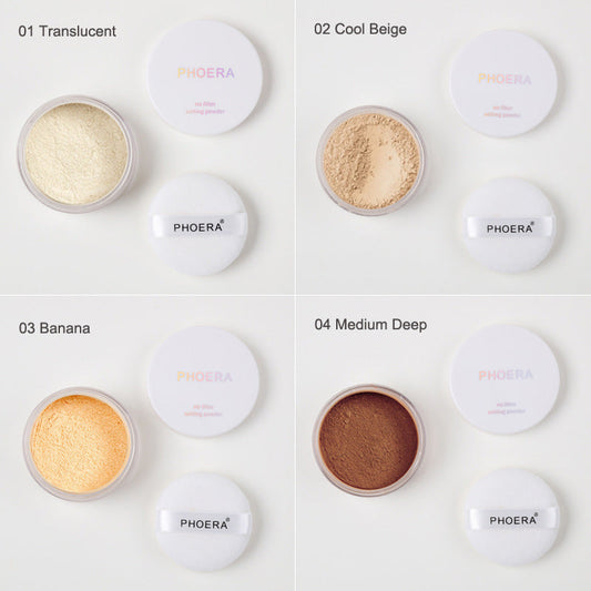 JMT-726026 Matte Oil Control Loose Powder - Translucent, Cool Beige, Banana, Medium Deep - 40g