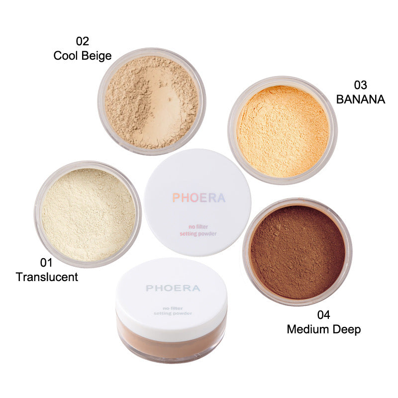 JMT-726026 Matte Oil Control Loose Powder - Translucent, Cool Beige, Banana, Medium Deep - 40g