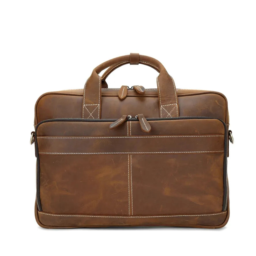 JMT-726346 Genuine Leather Professional Crossbody Briefcase for Men