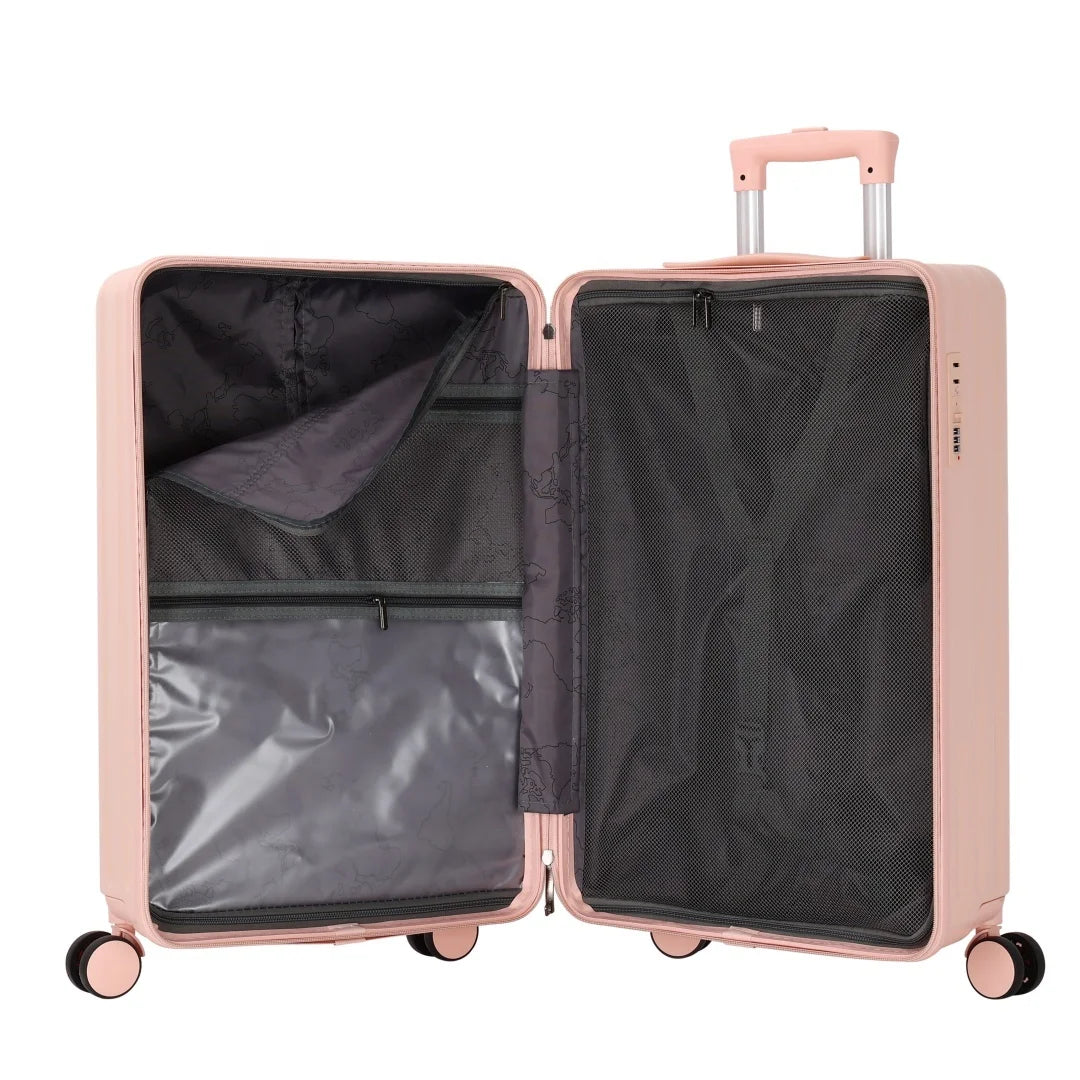 JMT-726474 Lightweight Scratch-Resistant PP Luggage with Spinner Wheels for Business Travel