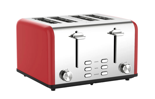 JMT-726538 Smart 4-Slice Stainless Steel Toaster with Custom LED Display for Sandwiches and Bread