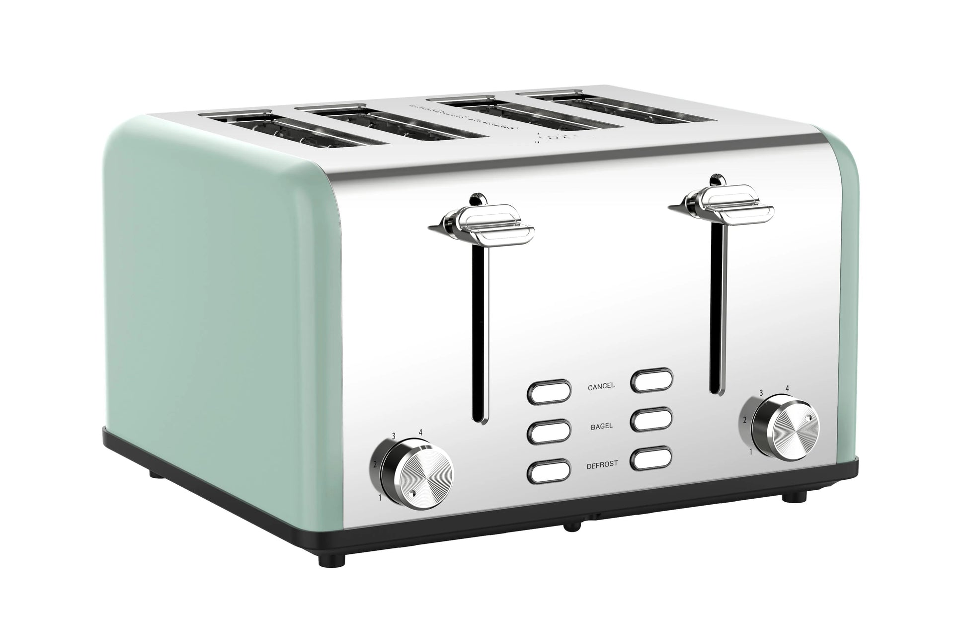 JMT-726538 Smart 4-Slice Stainless Steel Toaster with Custom LED Display for Sandwiches and Bread